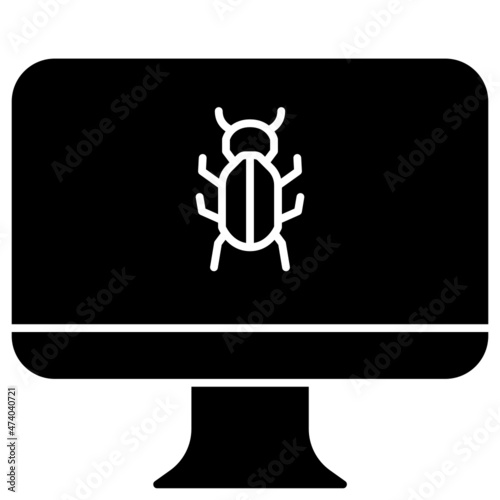 computer bug solid icon