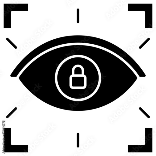 eye recognition solid icon