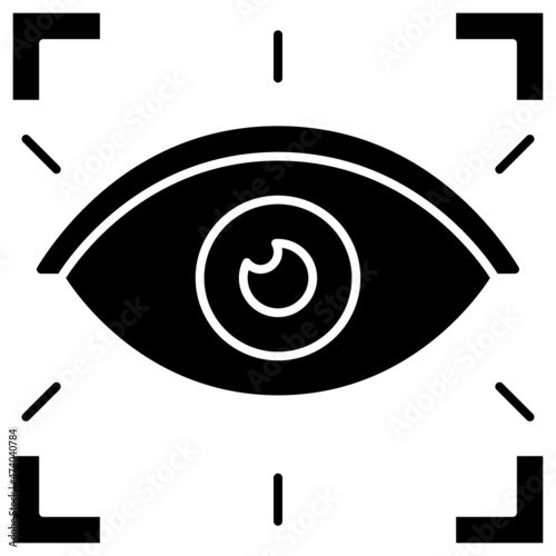 eye recognition solid icon