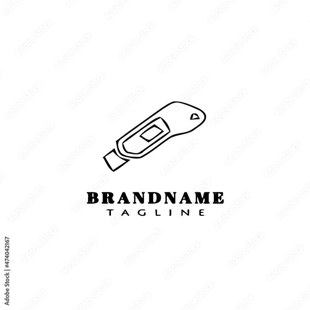 cutting logo cartoon icon design template black isolated vector cutting logo cartoon icon design template black isolated vector