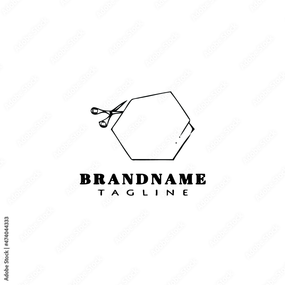 cutting logo cartoon icon design template black style vector illustration cutting logo cartoon icon design template black style vector illustration