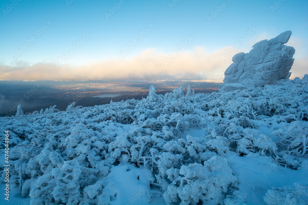 amazing winter landscape of Giant mountains in Poland