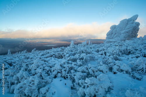 Obraz na płótnie amazing winter landscape of Giant mountains in Poland w salonie