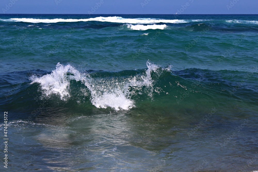 Italy: Sea waves.