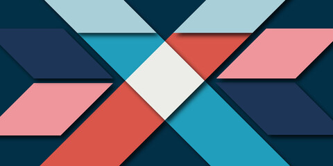 Keuken achterwand Kleurrijk patronen Geometrische compositie blauwe en rode vierkanten  © Towhidul