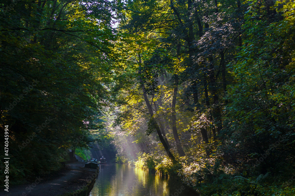 The Llangollen Canal, approaching the Chirk Tunnel, Wrexham, Wales The Llangollen Canal, approaching the Chirk Tunnel, Wrexham, Wales