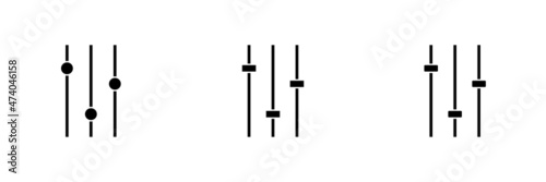 Conjunto de icono de control de volumen del sistema de sonido. Concepto de audio, nivel. Ilustración vectorial