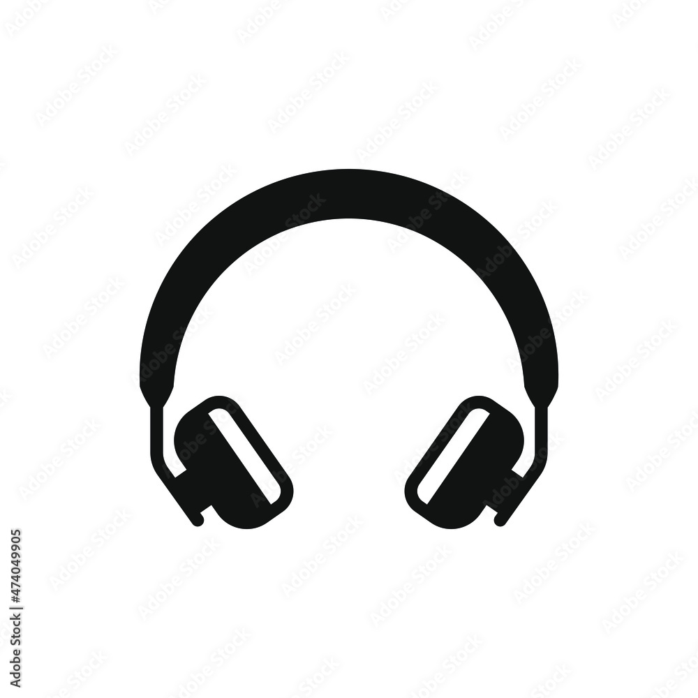 Fototapeta premium Headphone icon flat style isolated on white background. Vector