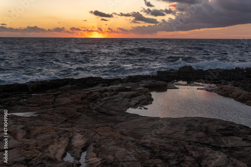 Sunset on a windy autumn day