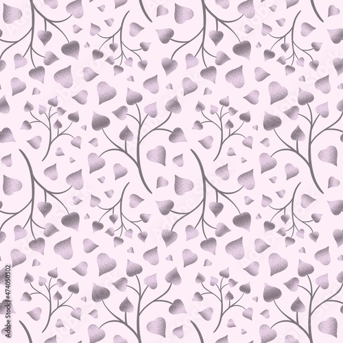 Heart Tree Seamless Repeat Pattern