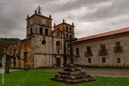 Medieval monastery of San Salvador in Asturias. photo