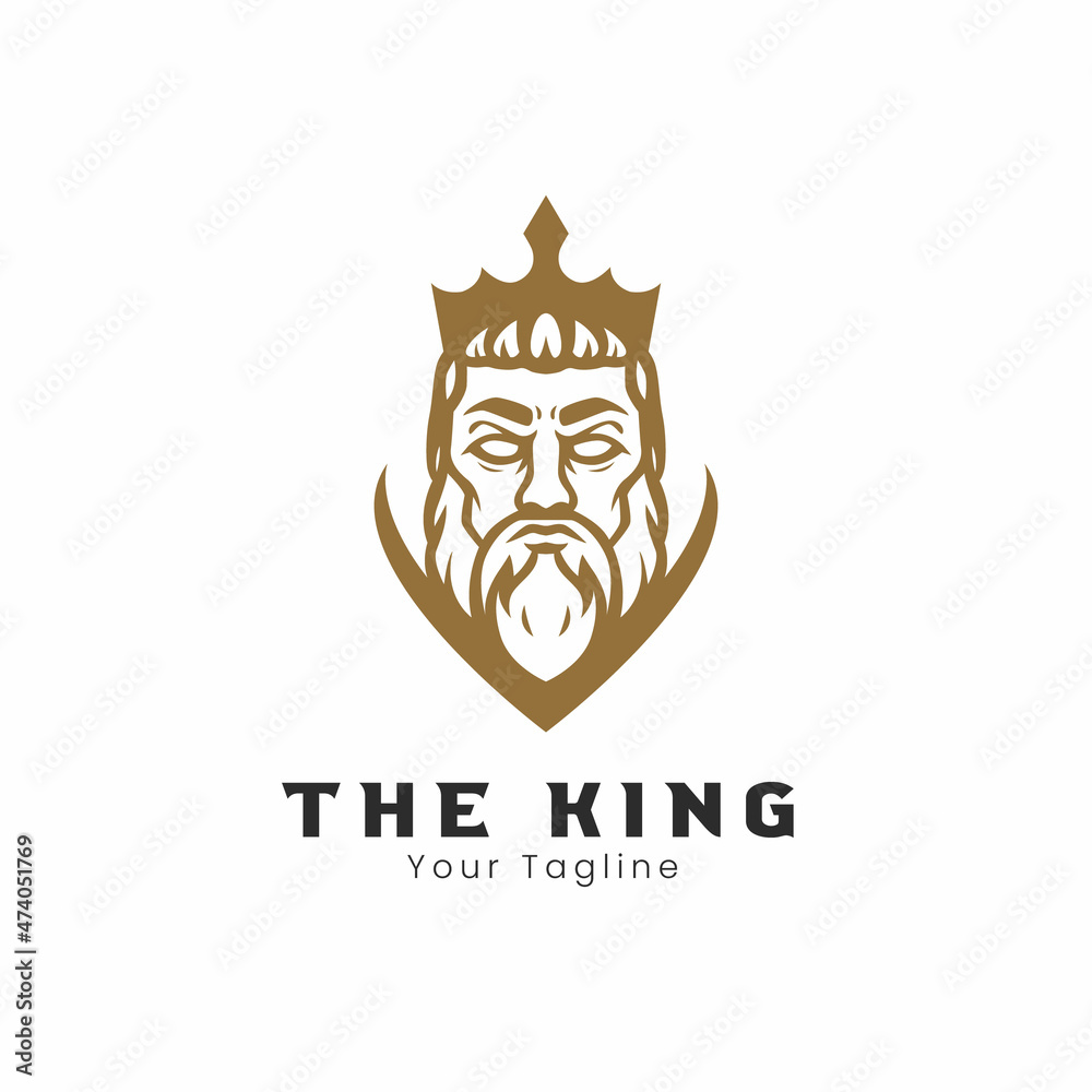 Fototapeta premium The king logo design. King crown mascot logo.