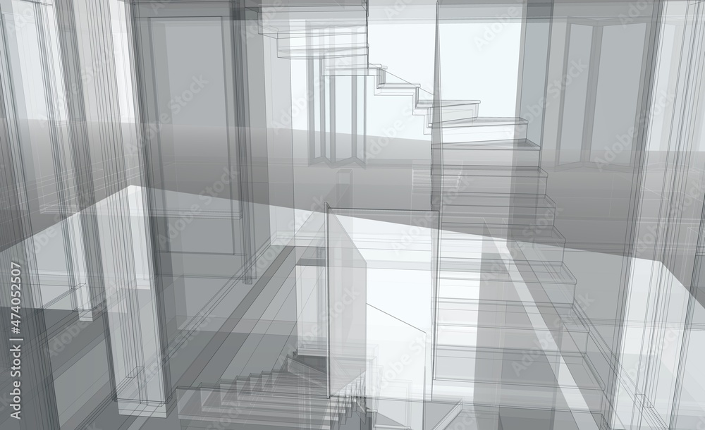 Fototapeta premium 3d render of a building