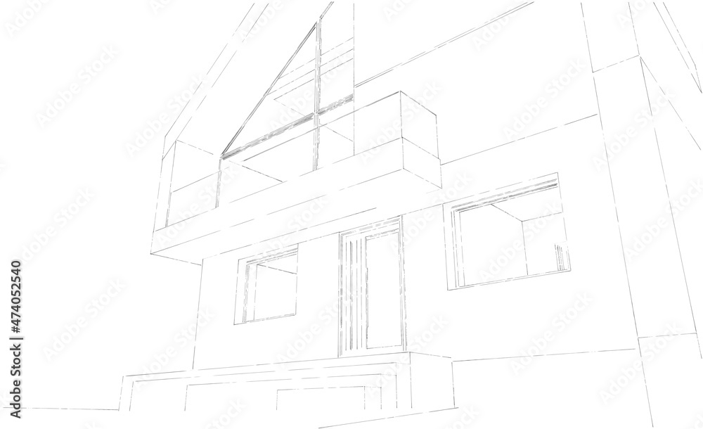 sketch of house sketch of house