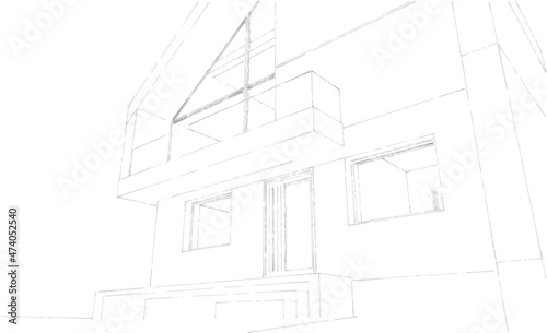 sketch of house