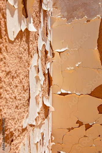 Wall with peeling orange paint - Peeling paint on wall seamless texture