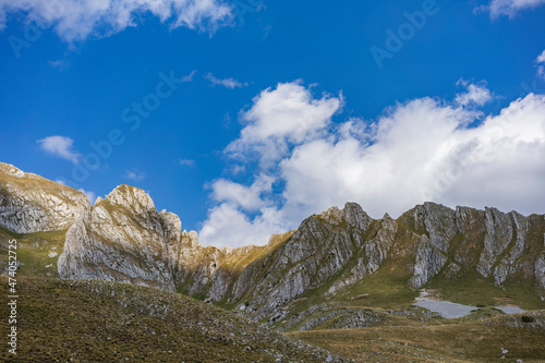 Beautiful view of the surroundings of Mount Saddle in the Durmitor National Park in Montenegro in autumn.