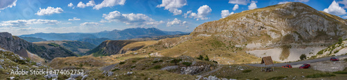 Beautiful view of the surroundings of Mount Saddle in the Durmitor National Park in Montenegro in autumn.