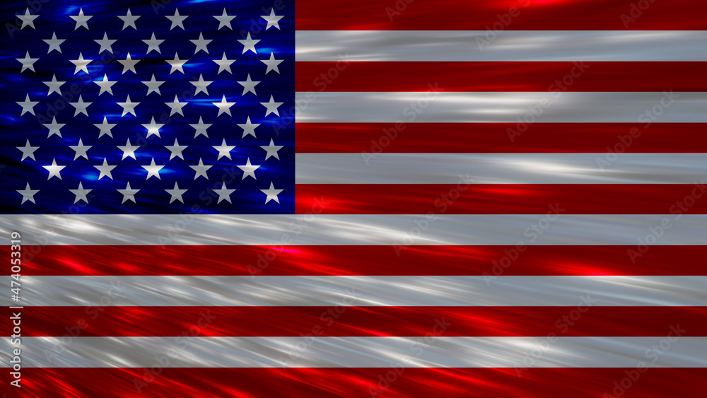 Illustration image of American (USA) flag - 3D rendering