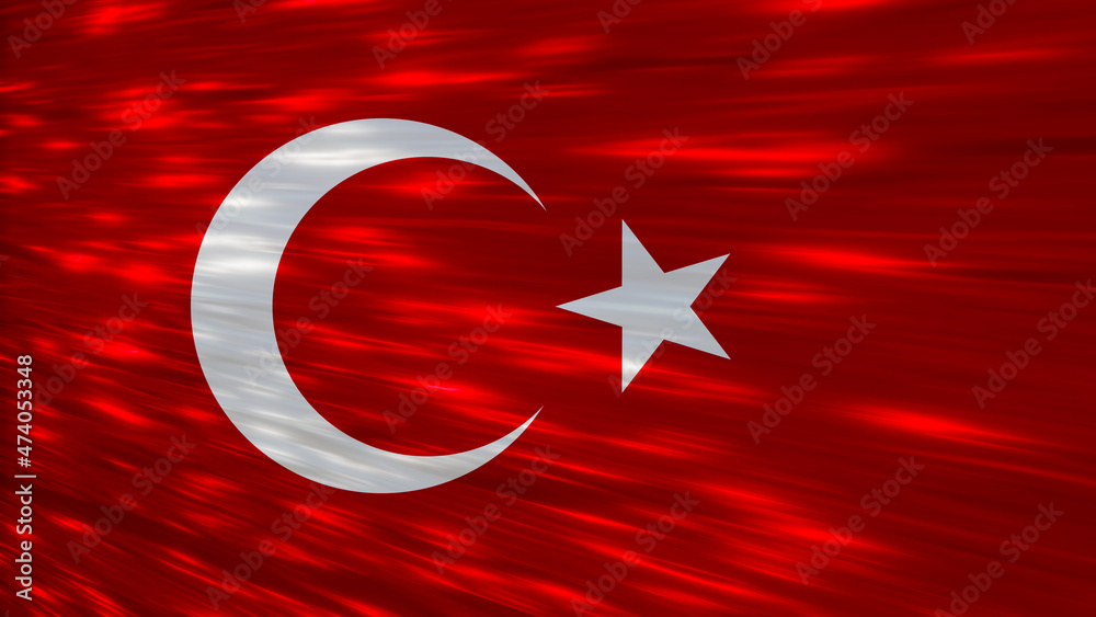 Obraz premium Illustration image of Turkish flag - 3D rendering