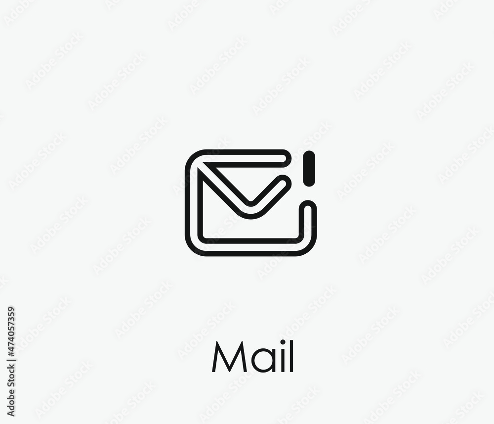 Mail vector icon. Editable stroke. Symbol in Line Art Style for Design, Presentation, Website or Apps Elements, Logo. Pixel vector graphics - Vector Mail vector icon. Editable stroke. Symbol in Line Art Style for Design, Presentation, Website or Apps Elements, Logo. Pixel vector graphics - Vector