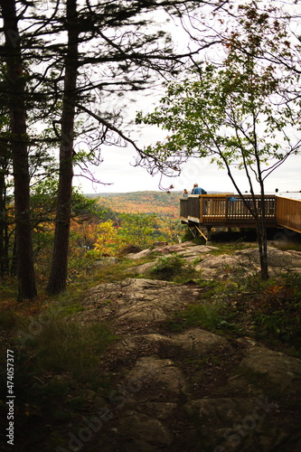 Eagle's Nest lookout and conservation area located in Bancroft, Ontario. Canadian forest during the autumn season. photo