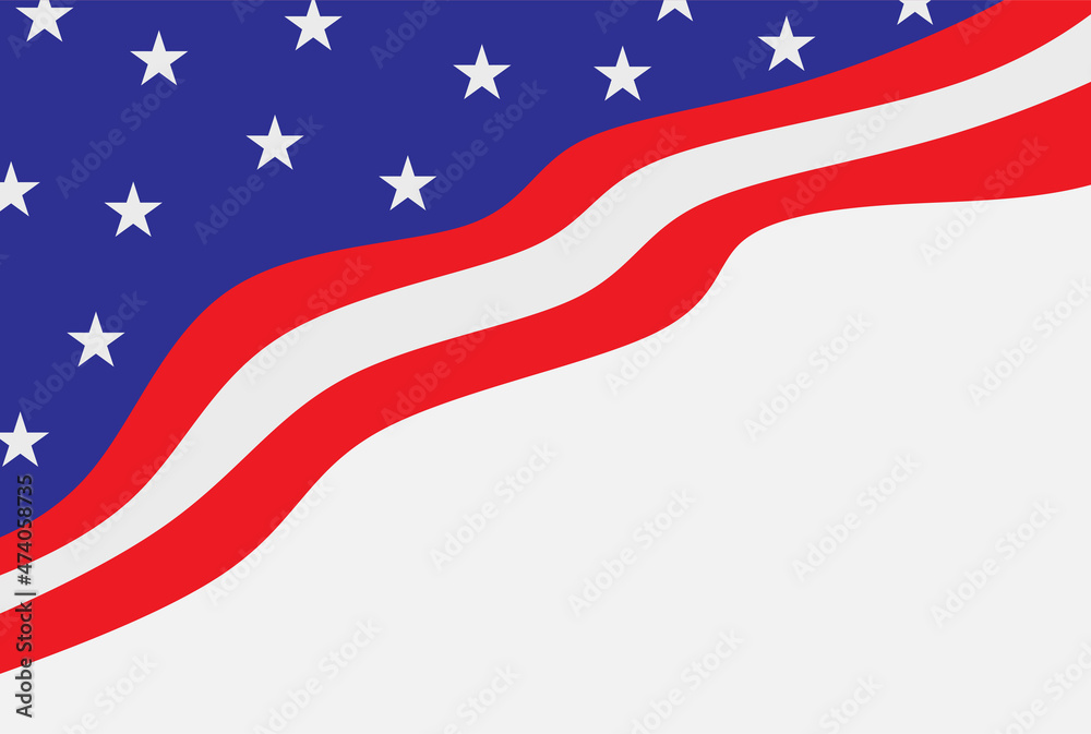 Abstract background with American flag theme with waving line and some stars pattern and some copy space area Abstract background with American flag theme with waving line and some stars pattern and some copy space area
