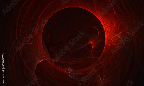 Obraz na plátne Strong red 3d core, hole or portal into deep dark space