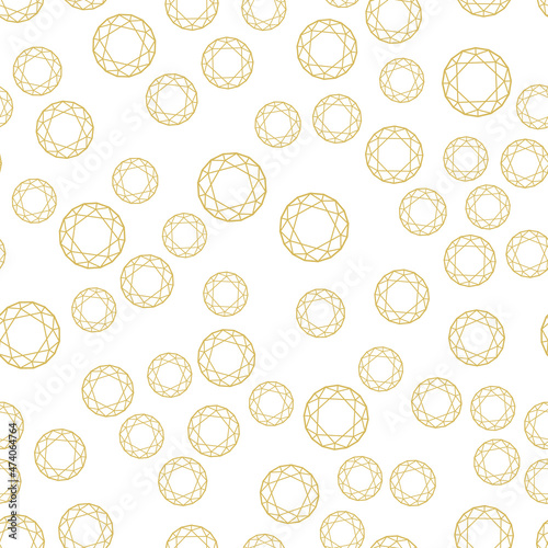 Luxurious seamless pattern with gold and diamonds