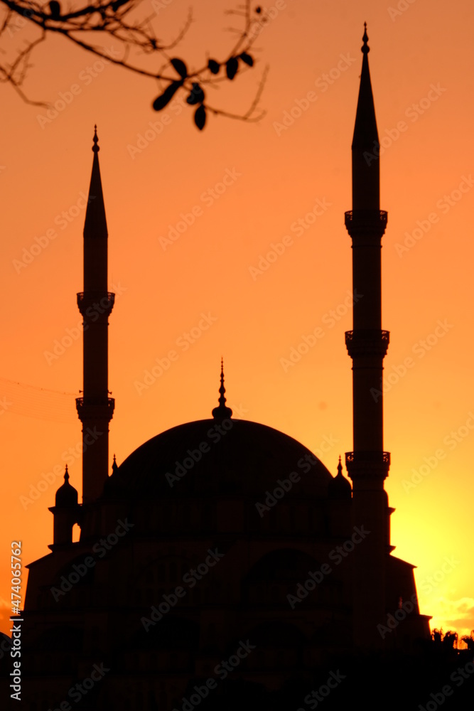 blue mosque at night adana sabancı merkez cami 