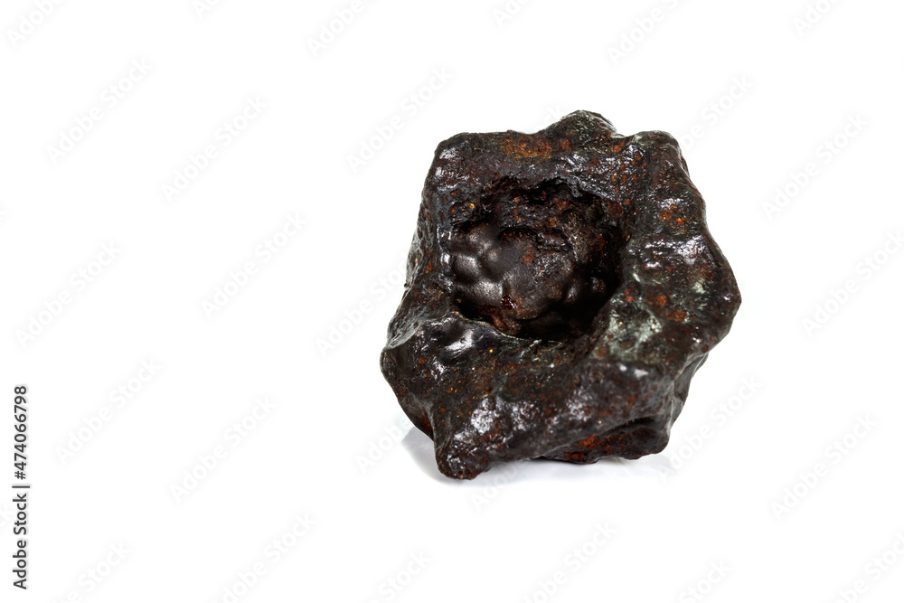 Macro stone mineral meteorite tektite on white background Macro stone mineral meteorite tektite on white background