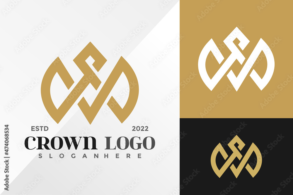 Fototapeta premium M Crown Logo Design Vector illustration template