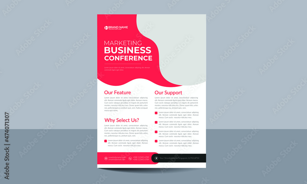 2022 Business Conference Flyer design for your Business Grow with a4 size vector layout template and Professional Design For you