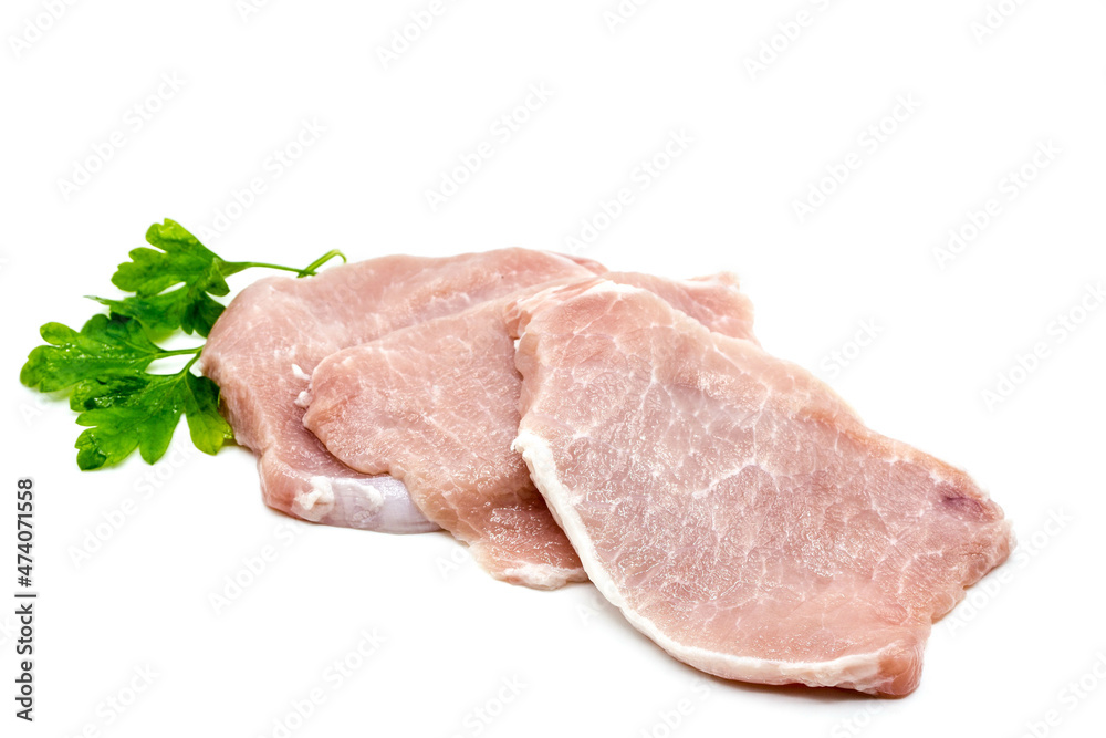 schnitzel meat isolated on white background