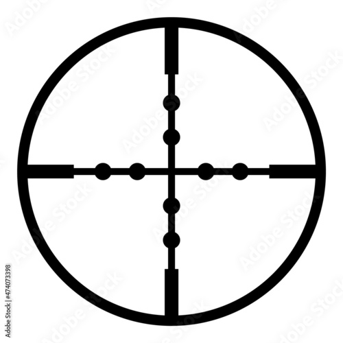 Aiming Reticle Flat Icon Isolated On White Background