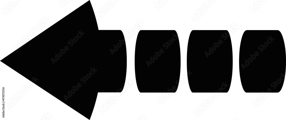 Vector illustration of an original black arrow pointing to the left ...