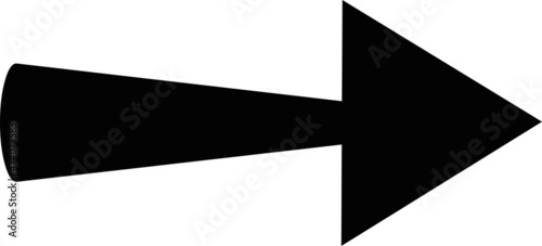 Vector illustration of the shape of a classic black arrow, pointing to the right