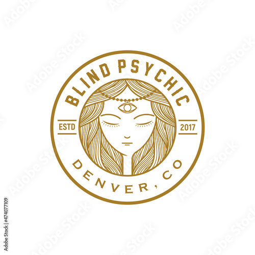 psychic woman portrait logo inspiration, gypsy, wine brand