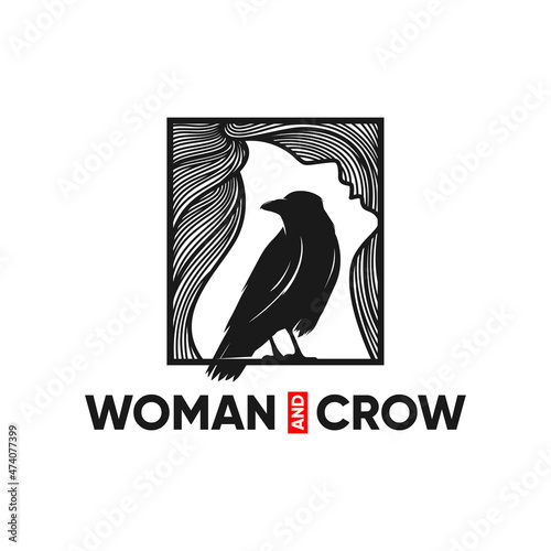 woman and crow logo inspiration