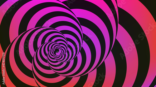Colorful striped spiral loop digital vector art.