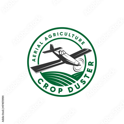 aerial agriculture badge logo inspiration