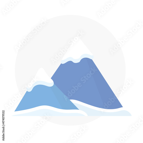winter mountain peak icon- vector illustration