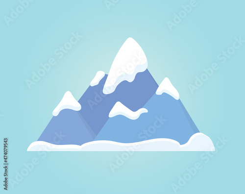 winter snowy high mountains - vector illustration