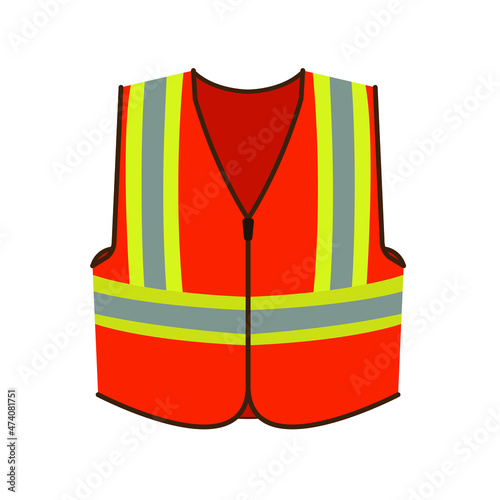 safety vest orange reflective emoji illustration vector