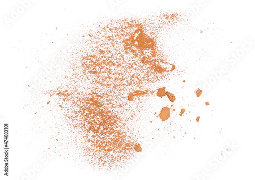 Wallpaper Mural Red brick dust scattered, explosion isolated on white background, clipping path, top view Torontodigital.ca