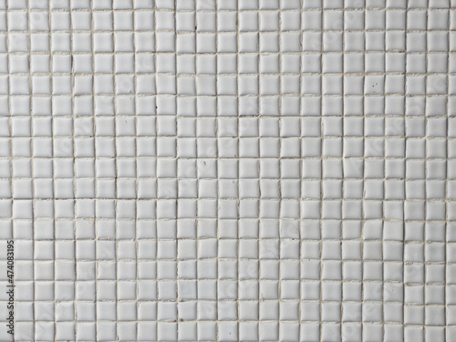 Square ceramic mosaic pattern, white ceramic tile with many little squares