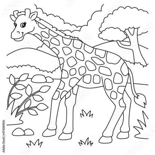 Giraffe Coloring Page for Kids
