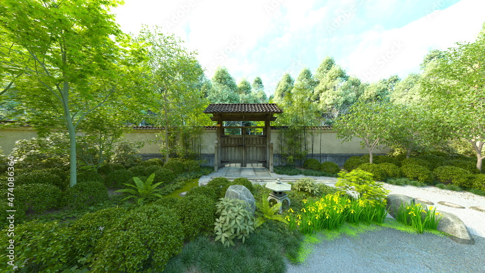 日本家屋と庭