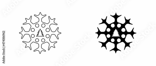 Snowflake icon vector. Sign design isolated on a white background.