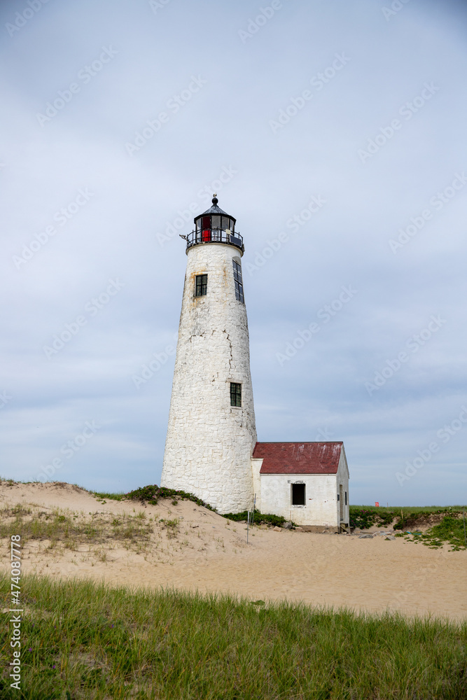 The classic Great Point Lighthouse on Nantucket Island.